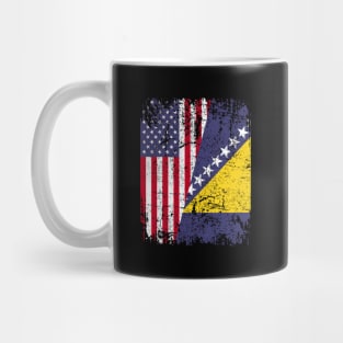 Bosnian Herzegovinian Roots Half American Flag Bosnia Flag Mug